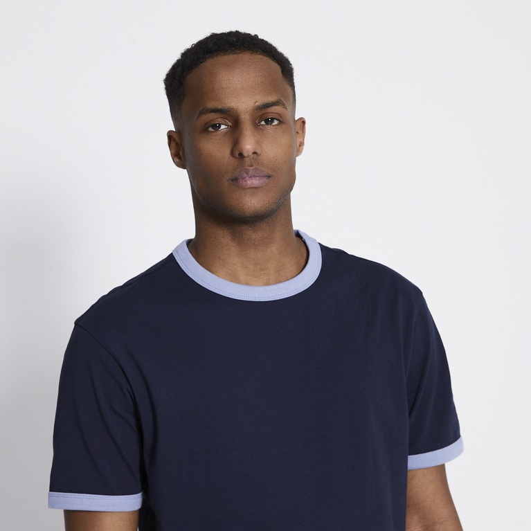 Ringer tee "Noel" Navy